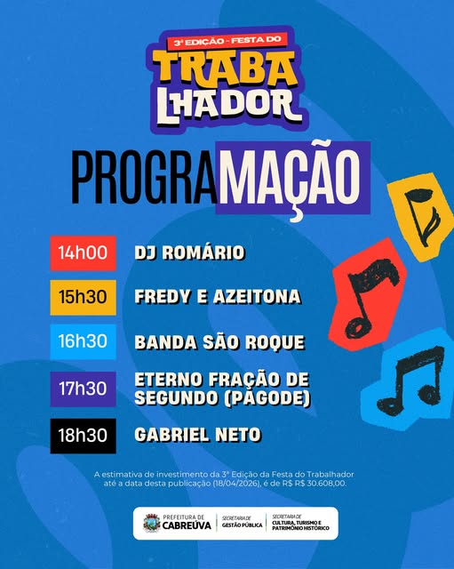 3ª edição da Festa do Trabalhador!